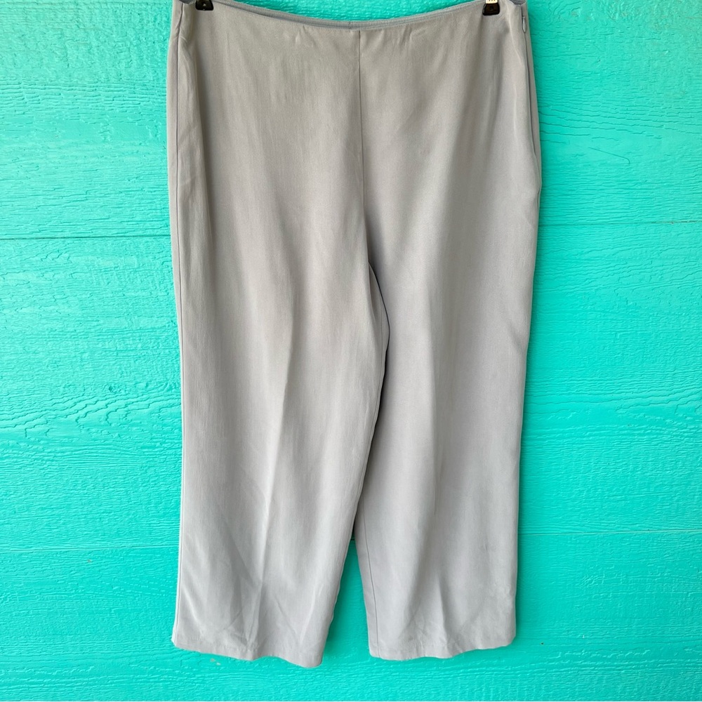 Eileen Fisher Light Gray Wide Leg Pants - Picture 2 of 5
